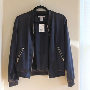 H&M NAVY BLUE BOMBER JACKET